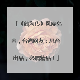 《藏海传》风靡岛内，台湾网友：总台出品，必属精品！
