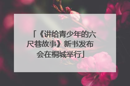 《讲给青少年的六尺巷故事》新书发布会在桐城举行