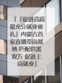 「促进高质量充分就业巡礼」内蒙古首家直播带岗基地 匹配供需双方 促进上岗就业