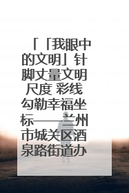 「我眼中的文明」针脚丈量文明尺度 彩线勾勒幸福坐标——兰州市城关区酒泉路街道办事处