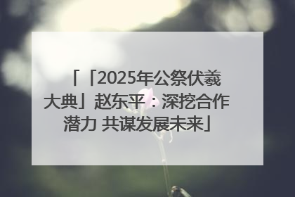 「2025年公祭伏羲大典」赵东平：深挖合作潜力 共谋发展未来