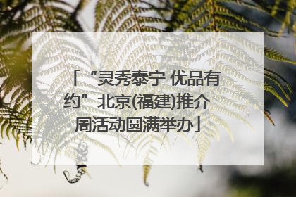 “灵秀泰宁 优品有约”北京(福建)推介周活动圆满举办