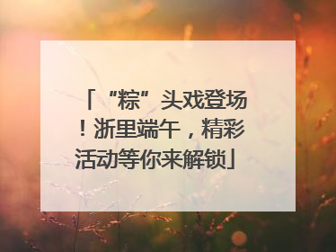 “粽”头戏登场！浙里端午，精彩活动等你来解锁
