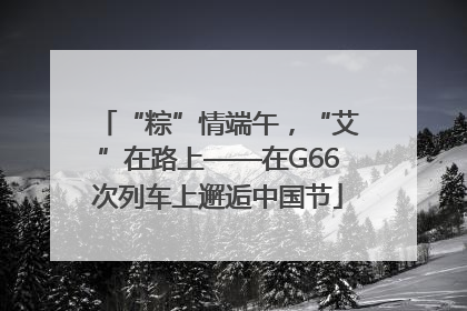 “粽”情端午，“艾”在路上——在G66次列车上邂逅中国节