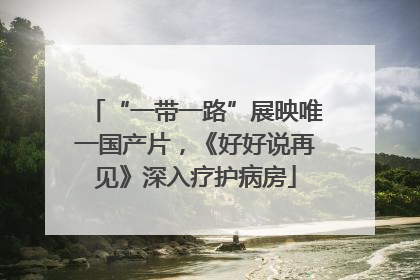 “一带一路”展映唯一国产片，《好好说再见》深入疗护病房