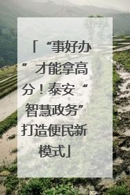 “事好办”才能拿高分！泰安“智慧政务”打造便民新模式