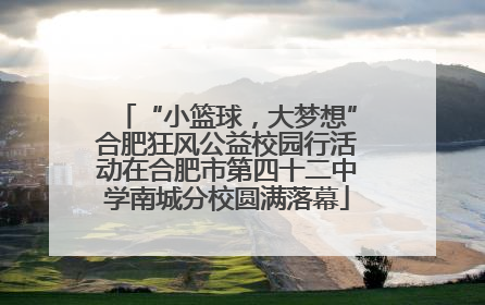 “小篮球，大梦想”合肥狂风公益校园行活动在合肥市第四十二中学南城分校圆满落幕