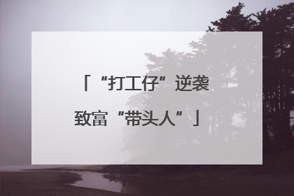 “打工仔”逆袭致富“带头人”