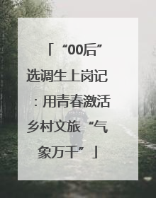 “00后”选调生上岗记：用青春激活乡村文旅“气象万千”