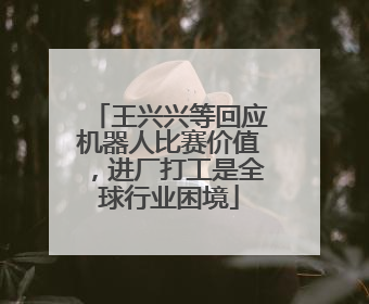 王兴兴等回应机器人比赛价值，进厂打工是全球行业困境