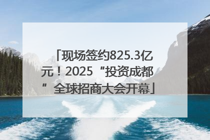 现场签约825.3亿元！2025“投资成都”全球招商大会开幕