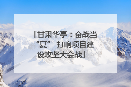 甘肃华亭：奋战当“夏” 打响项目建设攻坚大会战