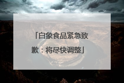 白象食品紧急致歉：将尽快调整