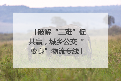 破解“三难”促共赢，城乡公交“变身”物流专线
