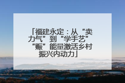 福建永定：从“卖力气”到“学手艺”“赈”能量激活乡村振兴内动力
