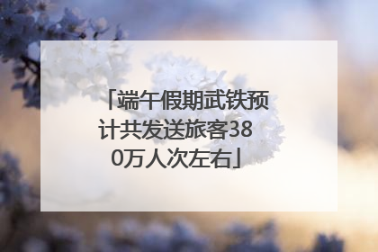 端午假期武铁预计共发送旅客380万人次左右