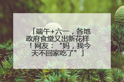 端午+六一，各地政府食堂又出新花样！网友：“妈，我今天不回家吃了”