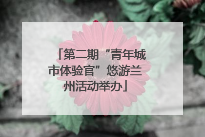 第二期“青年城市体验官”悠游兰州活动举办