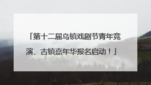 第十二届乌镇戏剧节青年竞演、古镇嘉年华报名启动！
