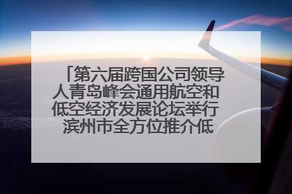 第六届跨国公司领导人青岛峰会通用航空和低空经济发展论坛举行 滨州市全方位推介低空经济发展优势