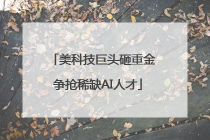 美科技巨头砸重金争抢稀缺AI人才