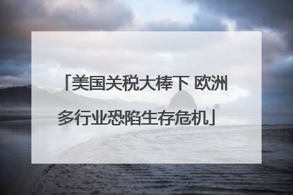 美国关税大棒下 欧洲多行业恐陷生存危机