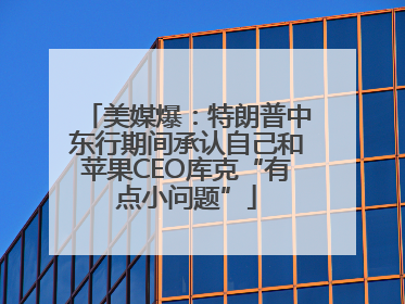 美媒爆：特朗普中东行期间承认自己和苹果CEO库克“有点小问题”