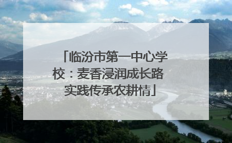 临汾市第一中心学校：麦香浸润成长路 实践传承农耕情