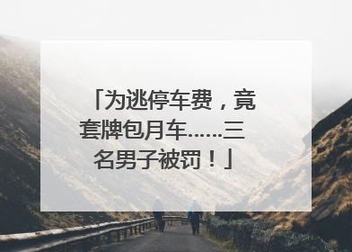 为逃停车费，竟套牌包月车……三名男子被罚！