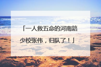 一人救五命的河南籍少校张伟，归队了！