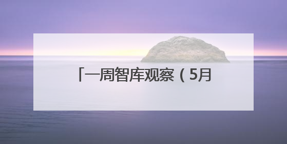 一周智库观察（5月16日至23日）
