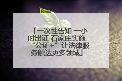 一次性告知 一小时出证 石家庄实施“公证+”让法律服务触达更多领域