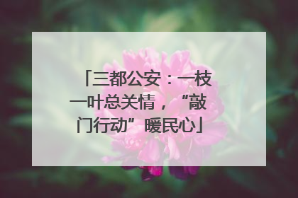 三都公安：一枝一叶总关情，“敲门行动”暖民心