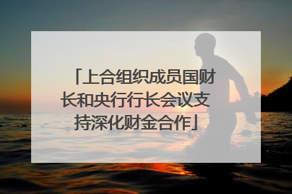 上合组织成员国财长和央行行长会议支持深化财金合作