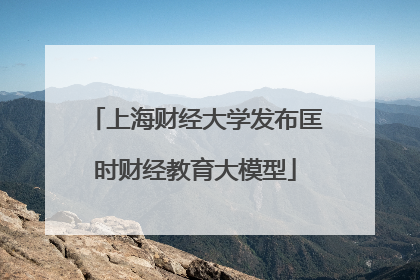 上海财经大学发布匡时财经教育大模型