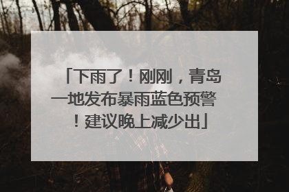 下雨了！刚刚，青岛一地发布暴雨蓝色预警！建议晚上减少出