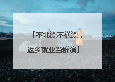 不北漂不横漂，返乡就业当群演
