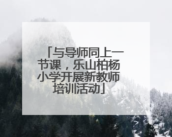 与导师同上一节课，乐山柏杨小学开展新教师培训活动