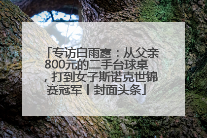 专访白雨露：从父亲800元的二手台球桌，打到女子斯诺克世锦赛冠军丨封面头条