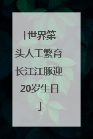 世界第一头人工繁育长江江豚迎20岁生日