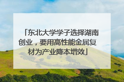 东北大学学子选择湖南创业，要用高性能金属复材为产业降本增效
