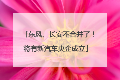 东风、长安不合并了！将有新汽车央企成立