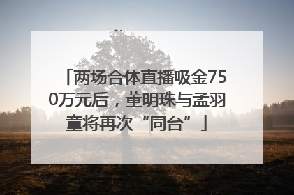 两场合体直播吸金750万元后，董明珠与孟羽童将再次“同台”