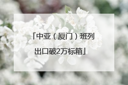 中亚（厦门）班列出口破2万标箱