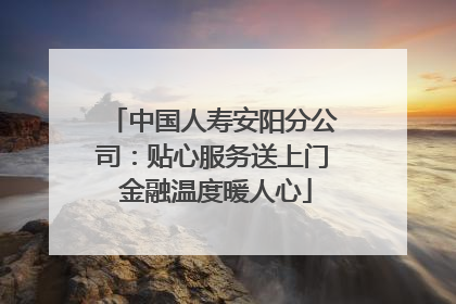 中国人寿安阳分公司：贴心服务送上门 金融温度暖人心