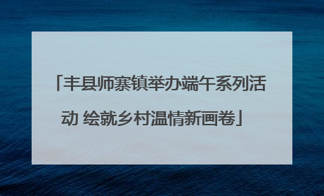 丰县师寨镇举办端午系列活动 绘就乡村温情新画卷