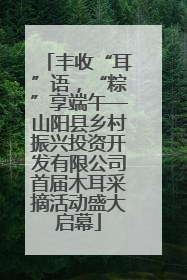 丰收“耳”语，“粽”享端午—山阳县乡村振兴投资开发有限公司首届木耳采摘活动盛大启幕