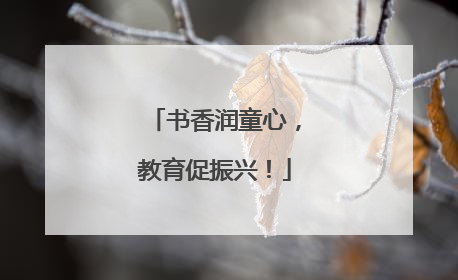 书香润童心，教育促振兴！