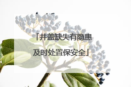 井盖缺失有隐患 及时处置保安全