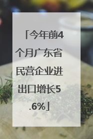 今年前4个月广东省民营企业进出口增长5.6%